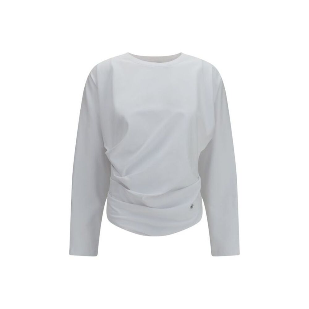 Ganni White Cotton Pattern Women's Shirt